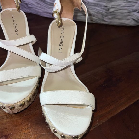 Via Spiga Platform Wedge Sandals - Picture 9 of 9